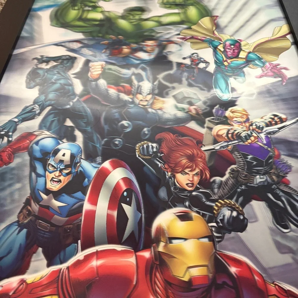 Marvel Avengers Colorful Wall Art with Black Frame